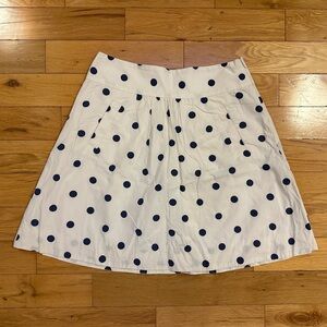 J. Crew Navy Polka Dot Skirt